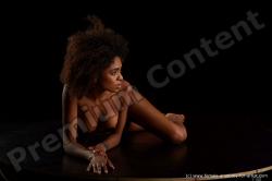 Nude Woman Black Laying poses - ALL Slim long black Standard Photoshoot Pinup